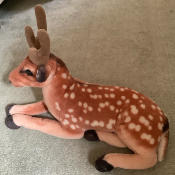 Christmas Reindeer Plush. French, from Paris. Lovely coat realistic markings. - Picture 2 of 5